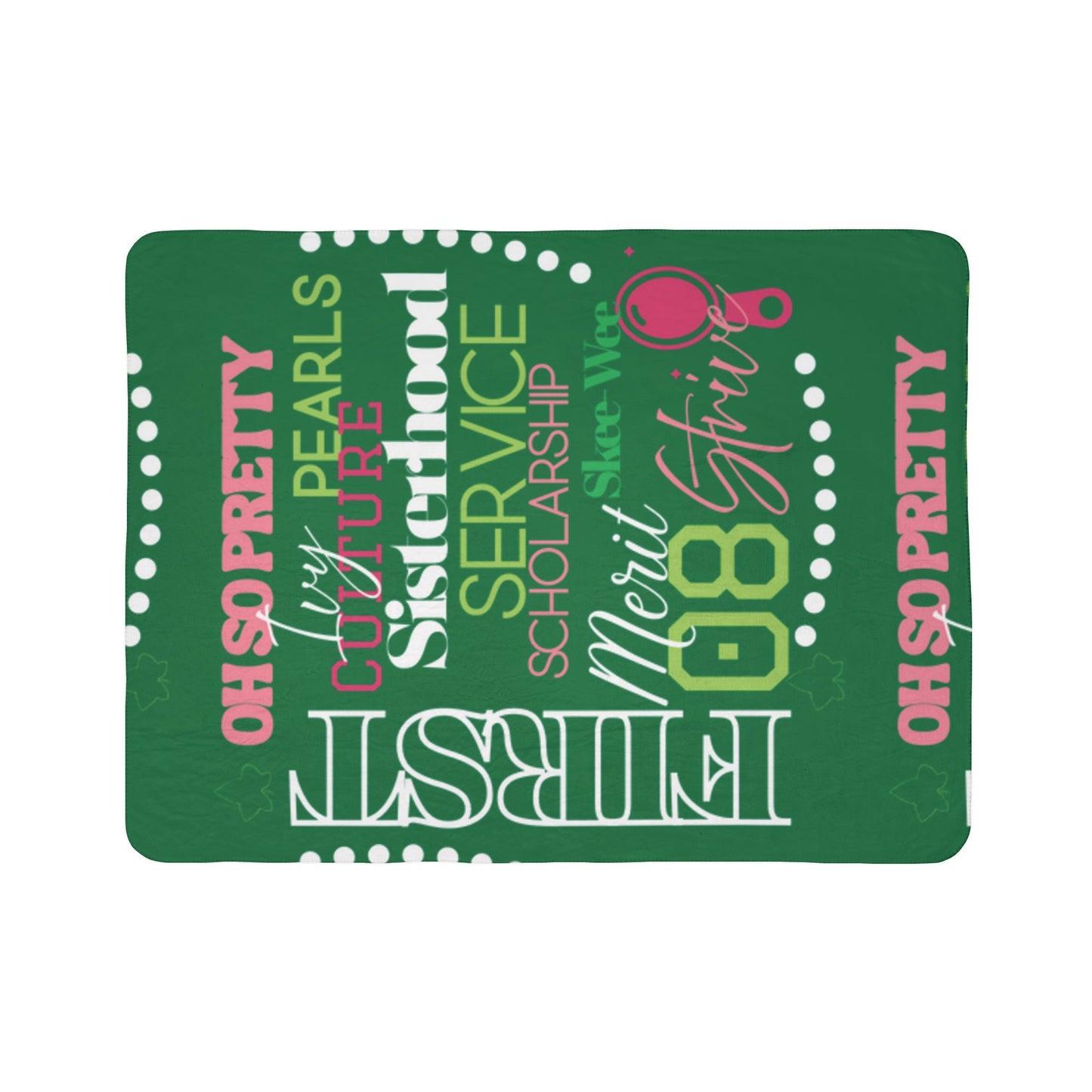 Divine Ladies Sherpa Fleece Blanket Green – Ivy Pearls Sisterhood Design | FirstGen Designs