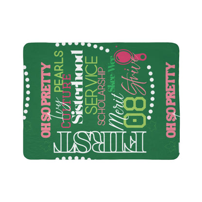 Divine Ladies Sherpa Fleece Blanket Green – Ivy Pearls Sisterhood Design | FirstGen Designs