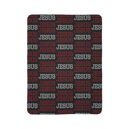 Christian Apparel Sherpa Blanket – Jesus Pattern Cozy Christian Throw | FirstGen Designs