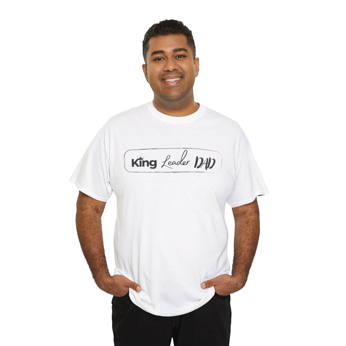 King Leader Dad Unisex Heavy Cotton Tee | Father's Day Gift, Dad T-Shirt, Casual Wear, Dad Humor Shirt, Family Gathering Apparel
