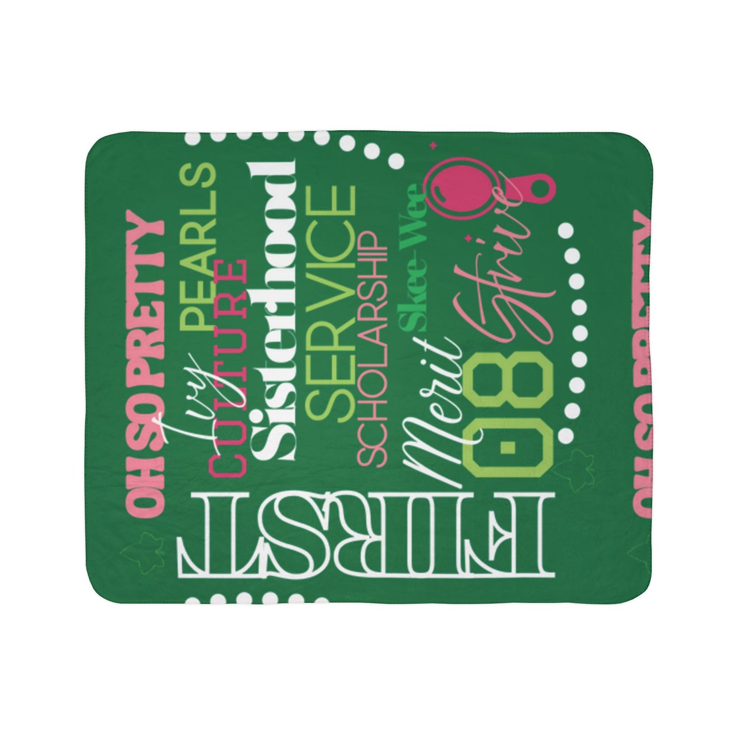 Divine Ladies Sherpa Fleece Blanket Green – Ivy Pearls Sisterhood Design | FirstGen Designs