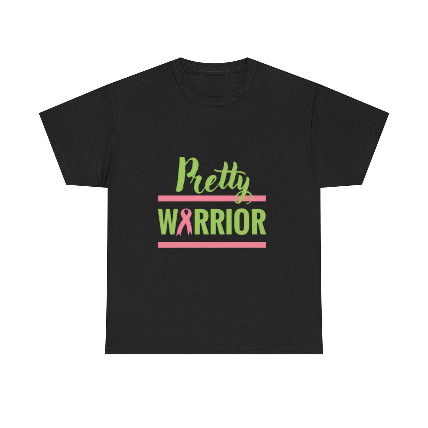 Pretty Warrior Unisex Heavy Cotton Tee - Breast Cancer Awareness Tee, Gift for Fighters, Support T-Shirt, Inspirational Clothing, [...]