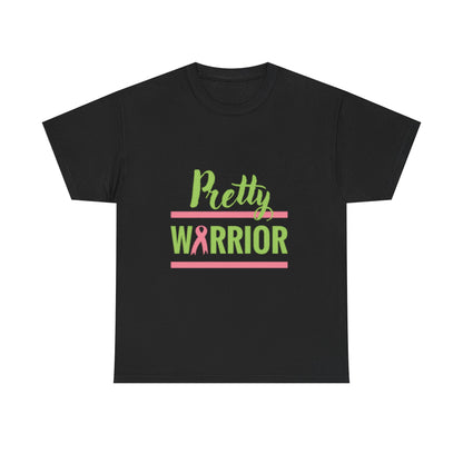 Pretty Warrior Unisex Heavy Cotton Tee - Breast Cancer Awareness Tee, Gift for Fighters, Support T-Shirt, Inspirational Clothing, [...]