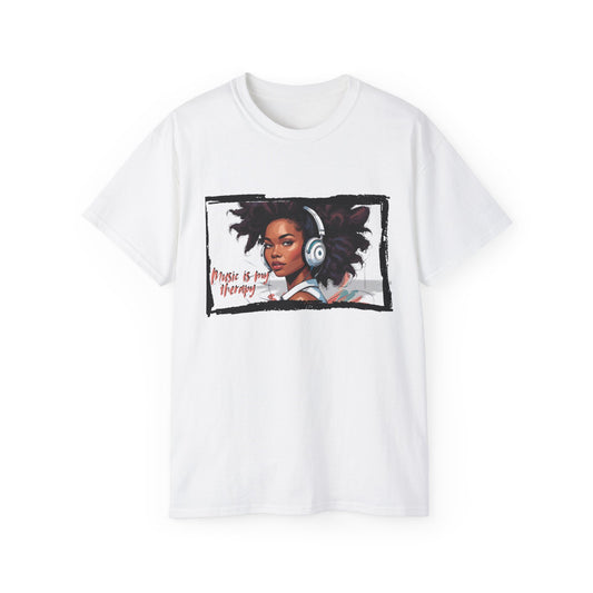 Music is My Therapy Unisex Cotton Tee, Relaxed Fit Shirt for Music Lovers, Gift for Musicians, Casual Outfit, Inspirational Apparel