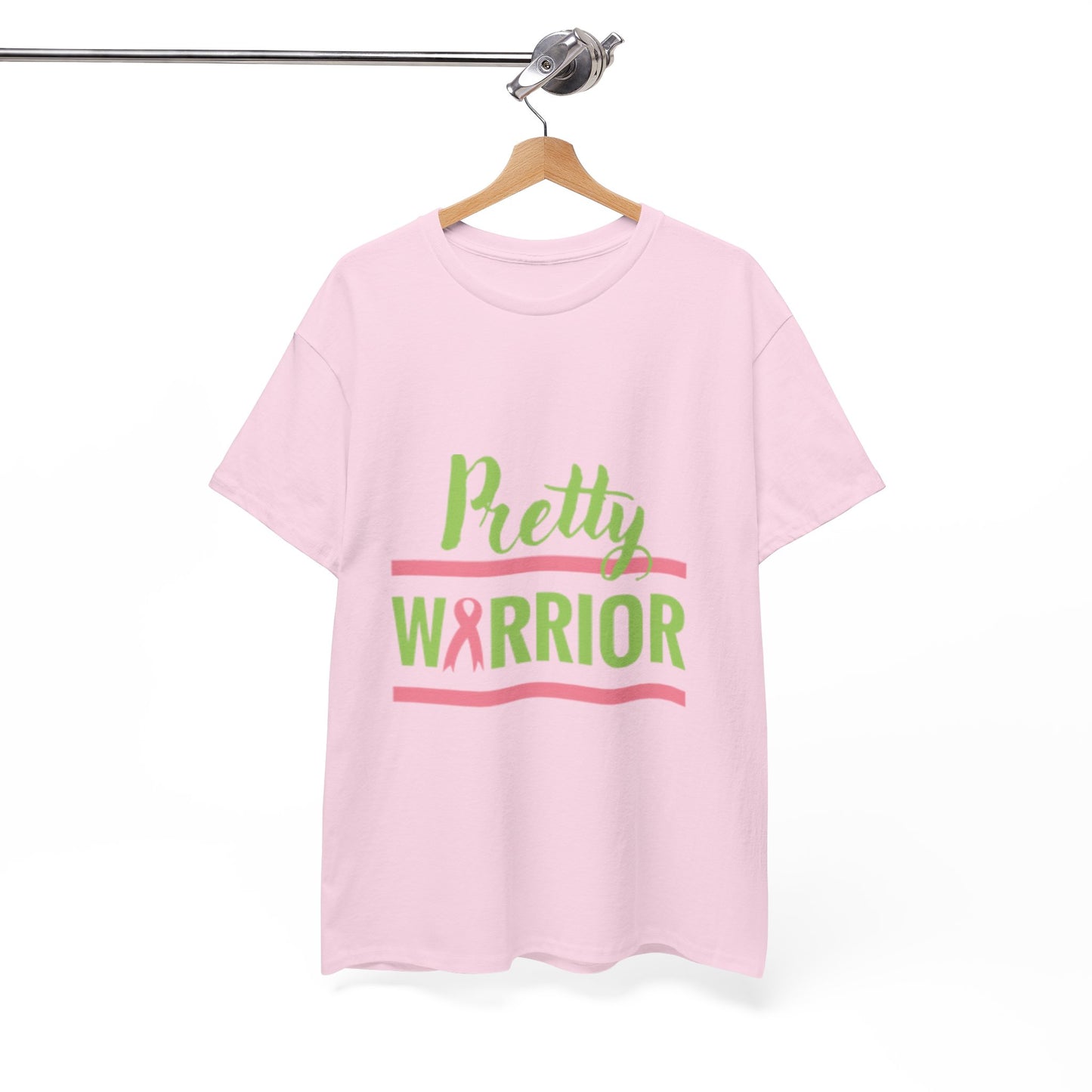 Pretty Warrior Unisex Heavy Cotton Tee - Breast Cancer Awareness Tee, Gift for Fighters, Support T-Shirt, Inspirational Clothing, [...]
