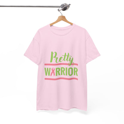 Pretty Warrior Unisex Heavy Cotton Tee - Breast Cancer Awareness Tee, Gift for Fighters, Support T-Shirt, Inspirational Clothing, [...]