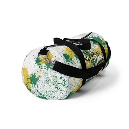 NSU White Graffiti Duffel, Sprayed Art Cool Urban Travel Gym Overnight Bag, Hipster Street Style Accessories, Unique Custom Hand Painted