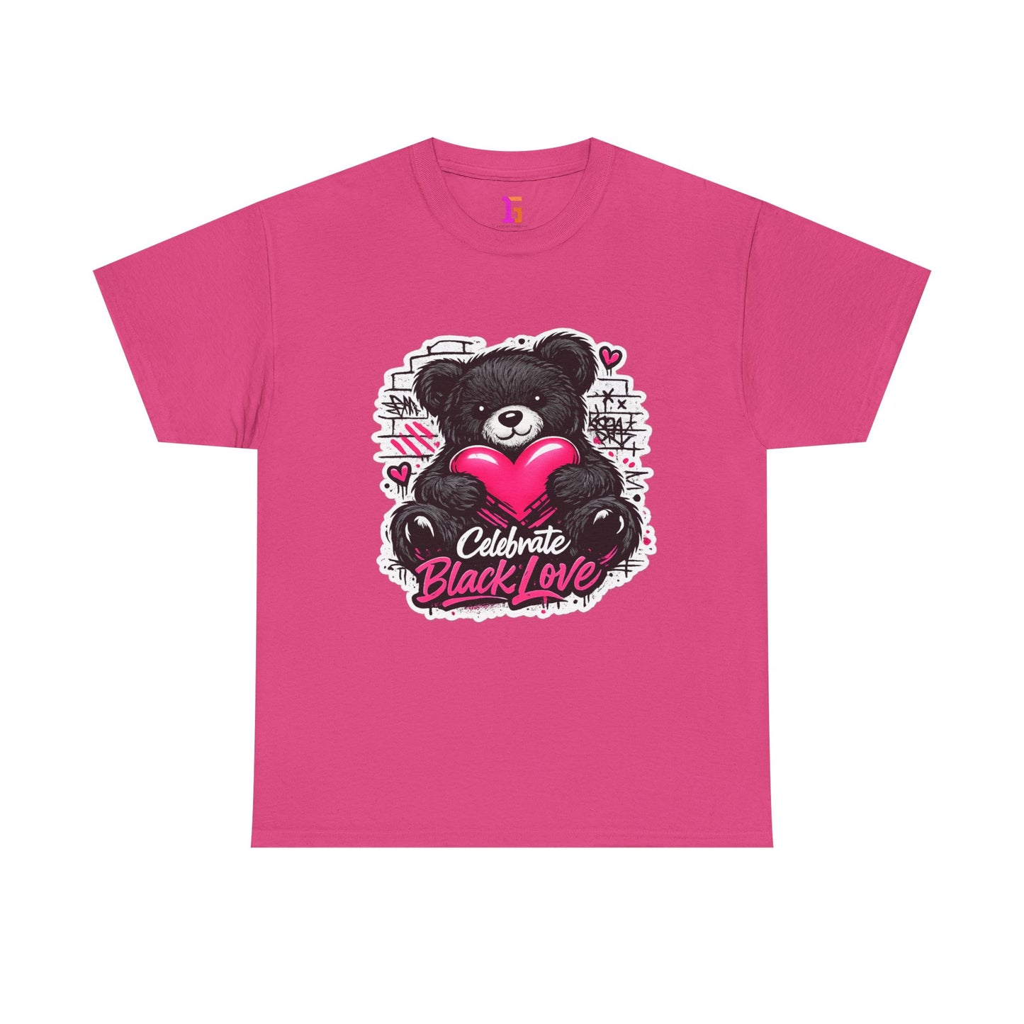 2 Love In Black T-Shirt — Celebrate Black Love Teddy Heart Graphic Tee | FirstGen Designs