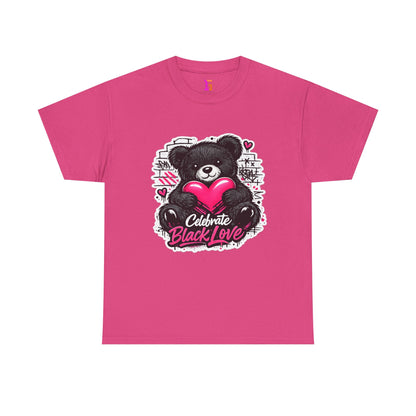 2 Love In Black T-Shirt — Celebrate Black Love Teddy Heart Graphic Tee | FirstGen Designs