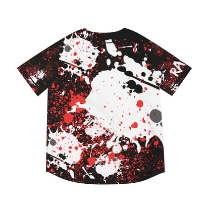 Bold Graphic Men's Baseball Jersey Blk, Sporty Apparel, Casual Wear, Unique Gift for Baseball Fans, Streetwear Style