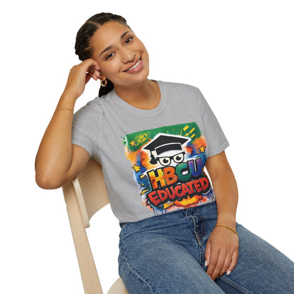 HBCU Graphic Tee Shirt, Historically Black Colleges Universities Unisex Softstyle T-Shirt, Proud Alumni Top, College Student Gift, Black