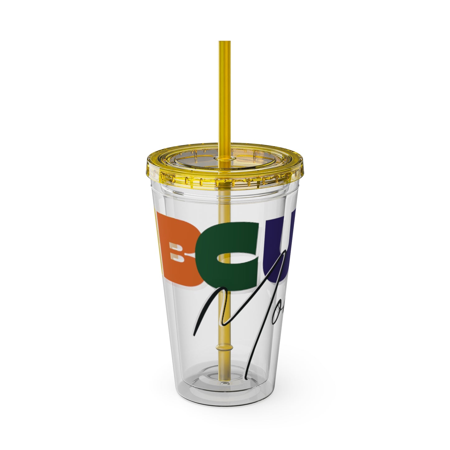 HBCU Mom Sunsplash Tumbler: Colorful Travel Cup, BPA-Free, Perfect for Summer Drinks, Gift for Friends, Eco-Friendly, Party Favor