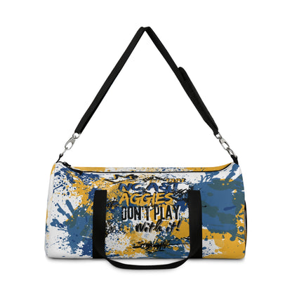Aggie W Graffiti Duffel Bag, Sprayed Art, Cool Urban Travel Gym Overnight Bag, Hipster Street Style Accessories, Unique Custom Hand Painted