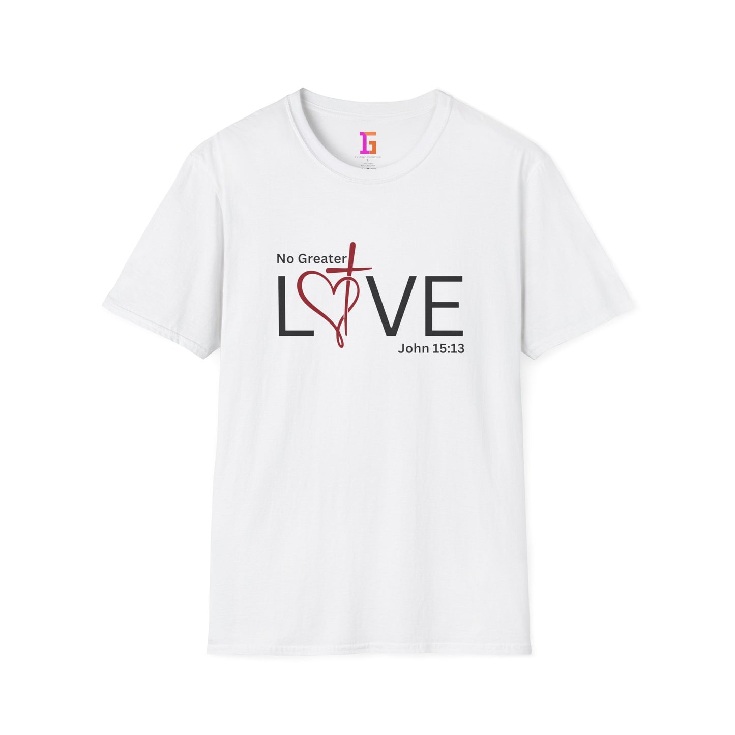 2 Love in Black Tee- No Greater Love T-Shirt - John 15:13 Christian Faith | FirstGen Designs