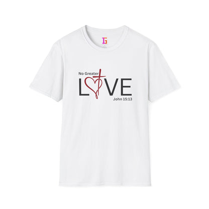2 Love in Black Tee- No Greater Love T-Shirt - John 15:13 Christian Faith | FirstGen Designs