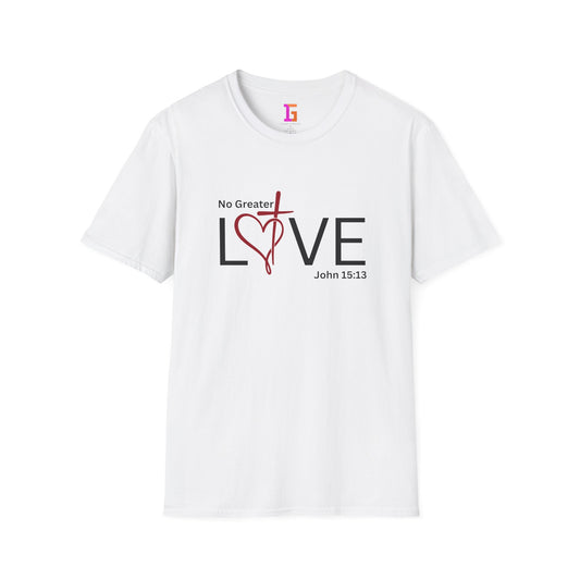 2 Love in Black Tee- No Greater Love T-Shirt - John 15:13 Christian Faith | FirstGen Designs