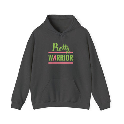 Pretty Warrior Hooded Sweatshirt | Sweatshirt for Cancer Awareness, Gifts for Her, Breast Cancer Support, Cozy Hoodie, Motivational Apparel