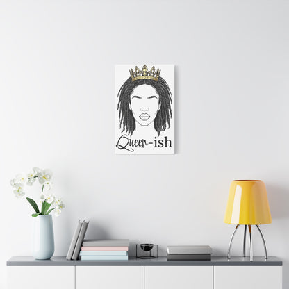 Queen-ish Canvas Wall Art — Black Woman Crown Portrait