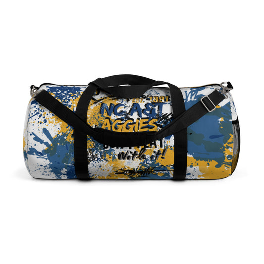 Rep Your HBCU Duffel Bag – NC AT Graffiti Art White Travel Bag | FirstGen Designs