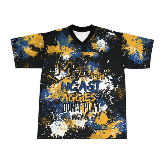 Unisex Aggie Football Jersey Art Print, Unique Sports Top for Fans, College Team Apparel, Game Day Outfit, Trendy Casual Wear
