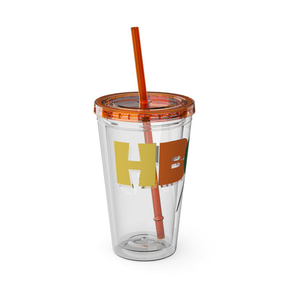 HBCU Mom Sunsplash Tumbler: Colorful Travel Cup, BPA-Free, Perfect for Summer Drinks, Gift for Friends, Eco-Friendly, Party Favor