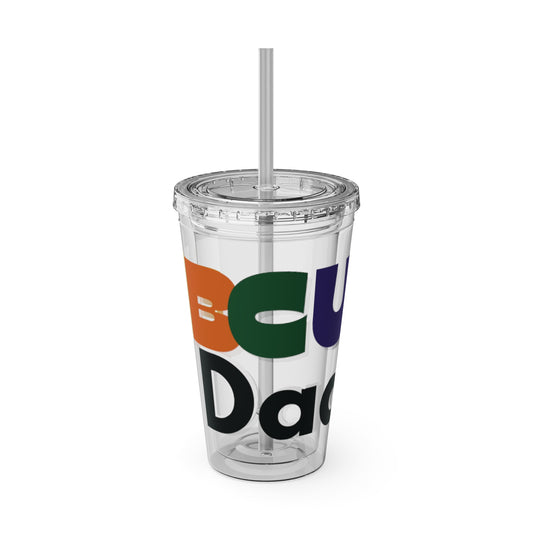 HBCU Dad Sunsplash Tumbler: Colorful Travel Cup, BPA-Free, Perfect for Summer Drinks, Gift for Friends, Eco-Friendly, Party Favor