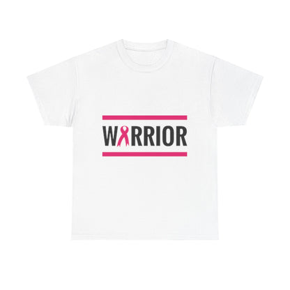 Breast Cancer Warrior Tee, Unisex Heavy Cotton T-Shirt, Cancer Awareness Shirt, Supportive Gift, Fight Like A Warrior Tee
