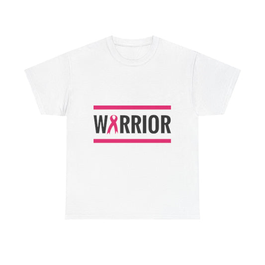 Breast Cancer Warrior Tee, Unisex Heavy Cotton T-Shirt, Cancer Awareness Shirt, Supportive Gift, Fight Like A Warrior Tee