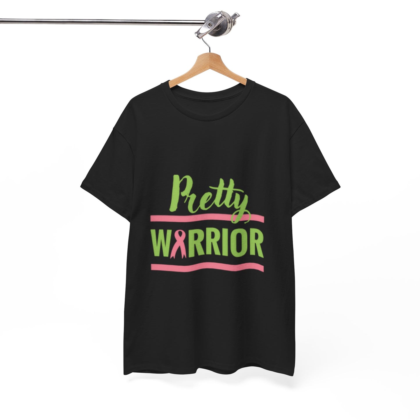 Pretty Warrior Unisex Heavy Cotton Tee - Breast Cancer Awareness Tee, Gift for Fighters, Support T-Shirt, Inspirational Clothing, [...]
