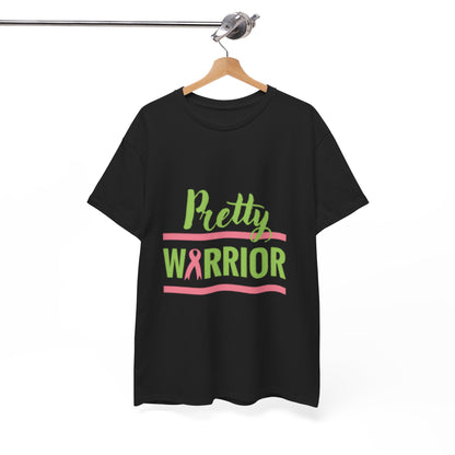 Pretty Warrior Unisex Heavy Cotton Tee - Breast Cancer Awareness Tee, Gift for Fighters, Support T-Shirt, Inspirational Clothing, [...]