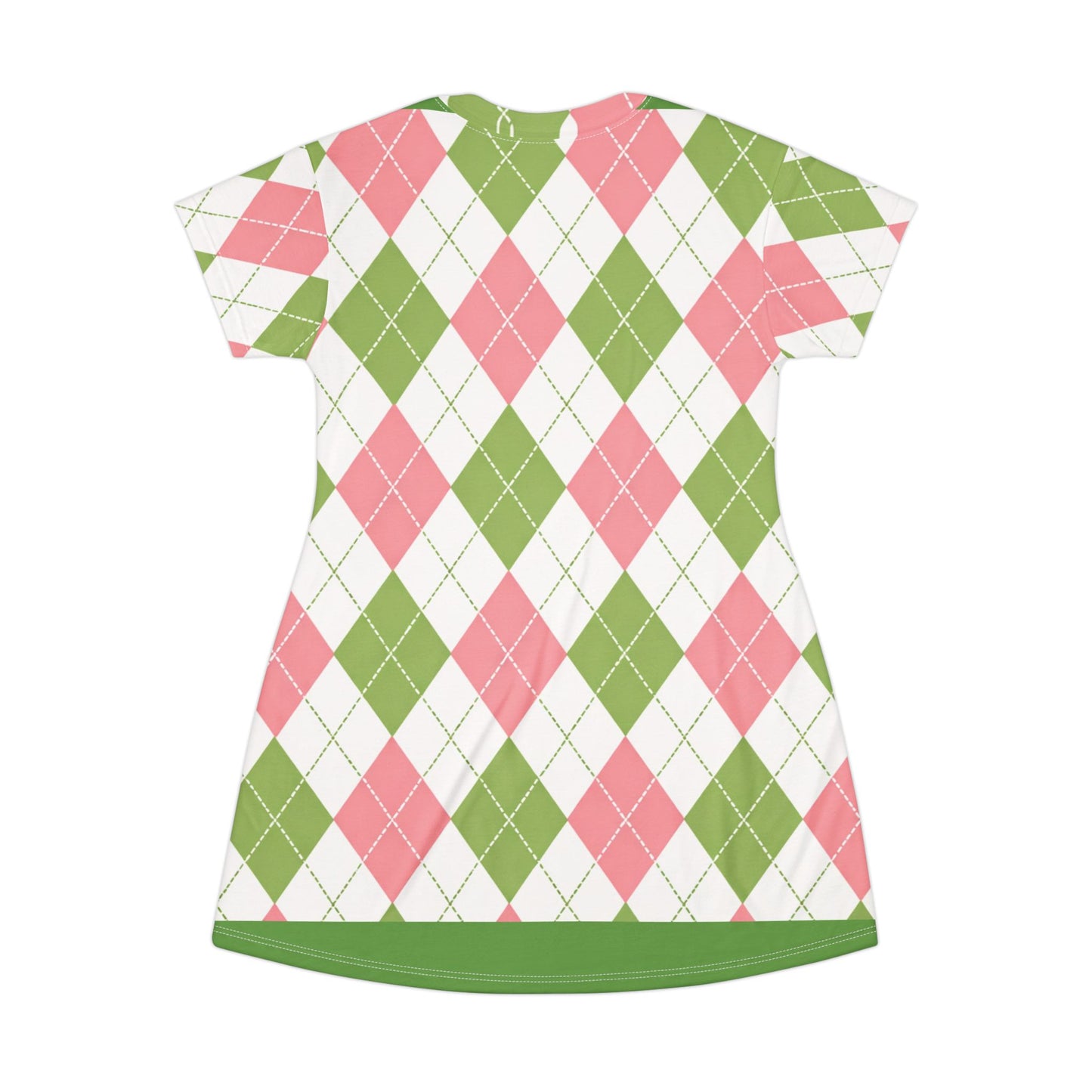 Divine Ladies T-Shirt Dress | Pink And Green Argyle | FirstGen Designs