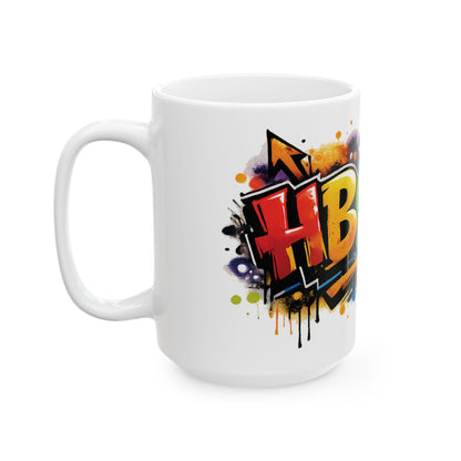 HBCU Love Ceramic Mug, Colorful Graduation Gift, Coffee Cup for Students, Educational Pride Mug, Diverse Community Mug