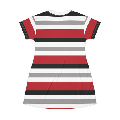 Stylish Striped T-Shirt Dress for Casual Outings | Perfect for Summer, Sports Events, Parties, Gifts