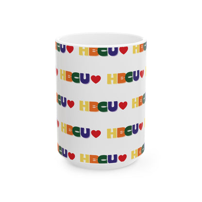 HBCU Love Ceramic Mug, Colorful Graduation Gift, Coffee Cup for Students, Educational Pride Mug, Diverse Community Mug