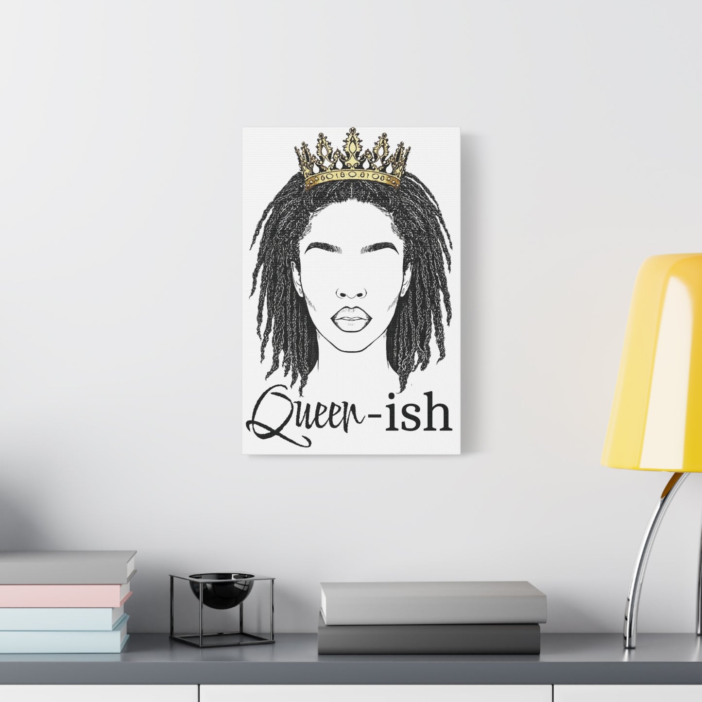 Queen-ish Canvas Wall Art — Black Woman Crown Portrait
