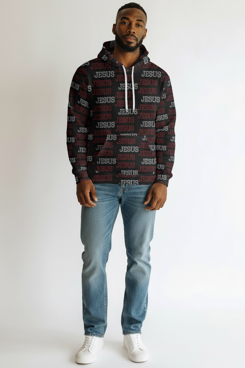 Christian Apparel Hoodie – Jesus All Over Me Graphic Pullover | FirstGen Designs