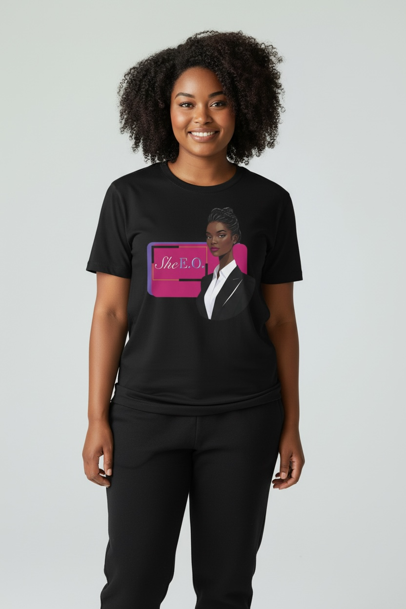 She E.O. Motivational T-Shirt, Empowerment Tee, Unisex Softstyle Shirt, Gifts for Her, Inspirational Wear, Business Casual Style