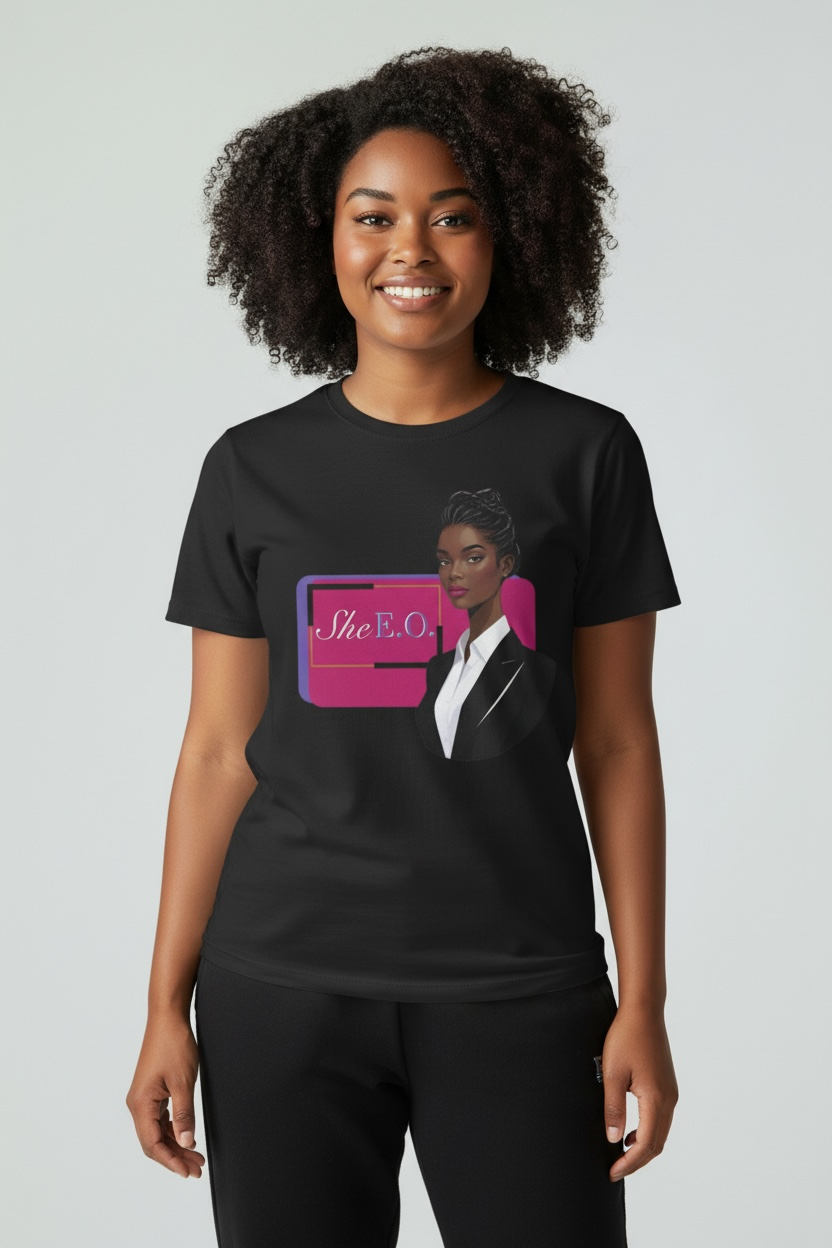 She E.O. Motivational T-Shirt, Empowerment Tee, Unisex Softstyle Shirt, Gifts for Her, Inspirational Wear, Business Casual Style
