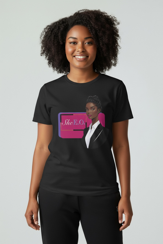 She E.O. Motivational T-Shirt, Empowerment Tee, Unisex Softstyle Shirt, Gifts for Her, Inspirational Wear, Business Casual Style