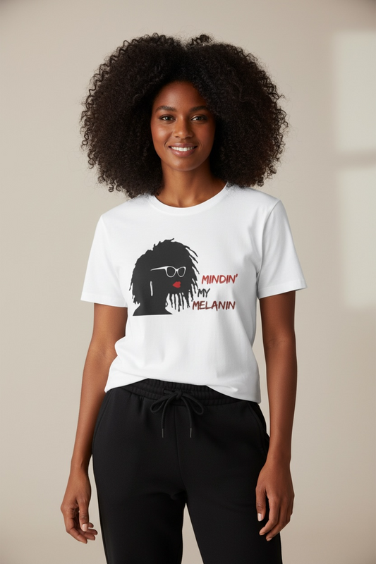 Minding My Melanin Tee: Inspirational Afrocentric Cotton T-Shirt