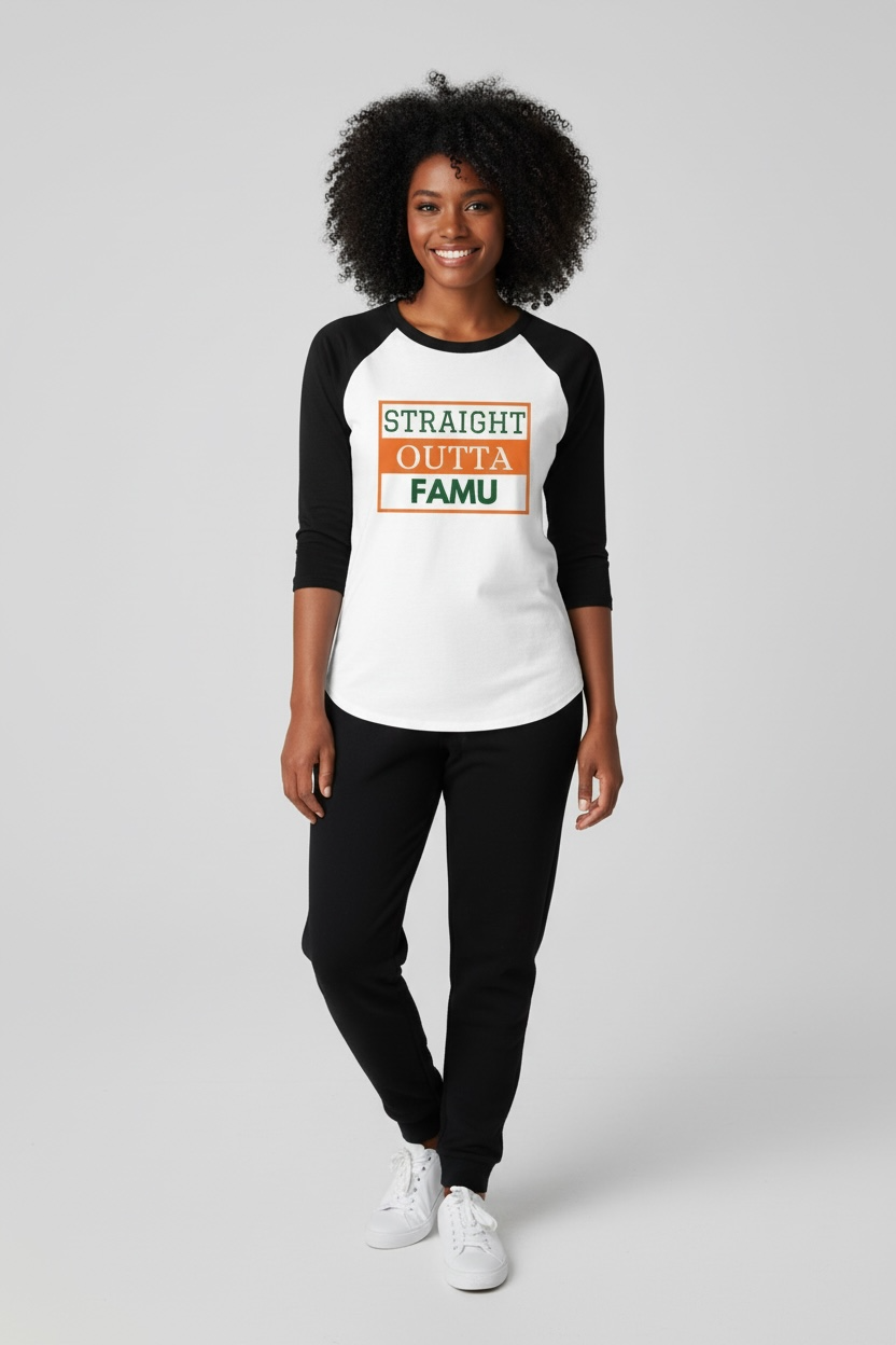 Rep Your HBCU FAMU Raglan Tee – College Spirit Graphic | FirstGen Designs