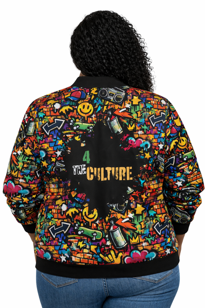 4 The Culture Bomber Jacket – Graffiti Street Art ‘4 The Culture’ Graphic | FirstGen Designs