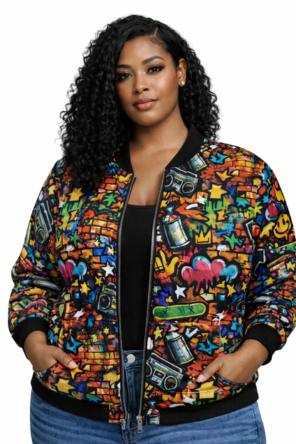 4 The Culture Bomber Jacket – Graffiti Street Art ‘4 The Culture’ Graphic | FirstGen Designs