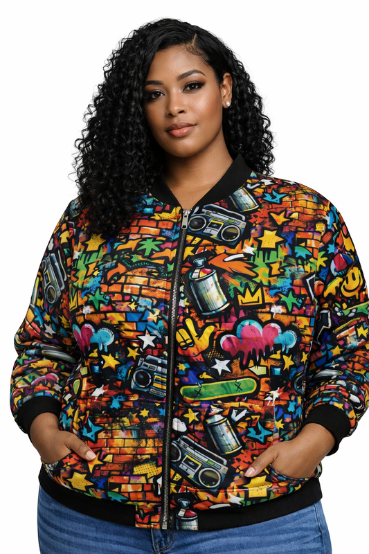 4 The Culture Bomber Jacket – Graffiti Street Art ‘4 The Culture’ Graphic | FirstGen Designs
