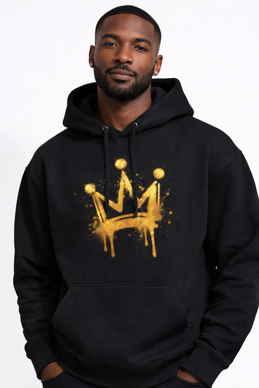 4 The Culture Hoodie – Gold Graffiti Crown Streetwear Pullover | FirstGen Designs