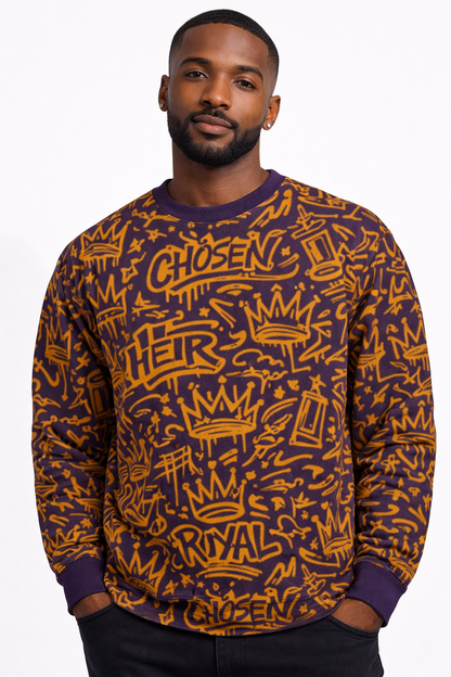 4 The Culture Sweatshirt – Royal Crown Graffiti | FirstGen Designs