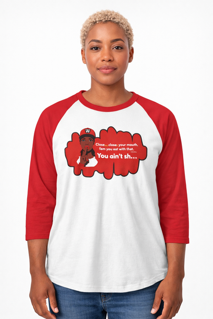 Rep Your HBCU 3/4 Sleeve Raglan – WSSU Slang Graphic Ladies | FirstGen Designs