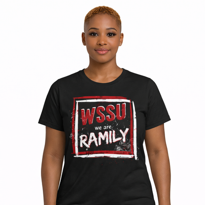 Rep Your HBCU Women’s Tee – WSSU “We Are RAMILY” Graphic | FirstGen Designs
