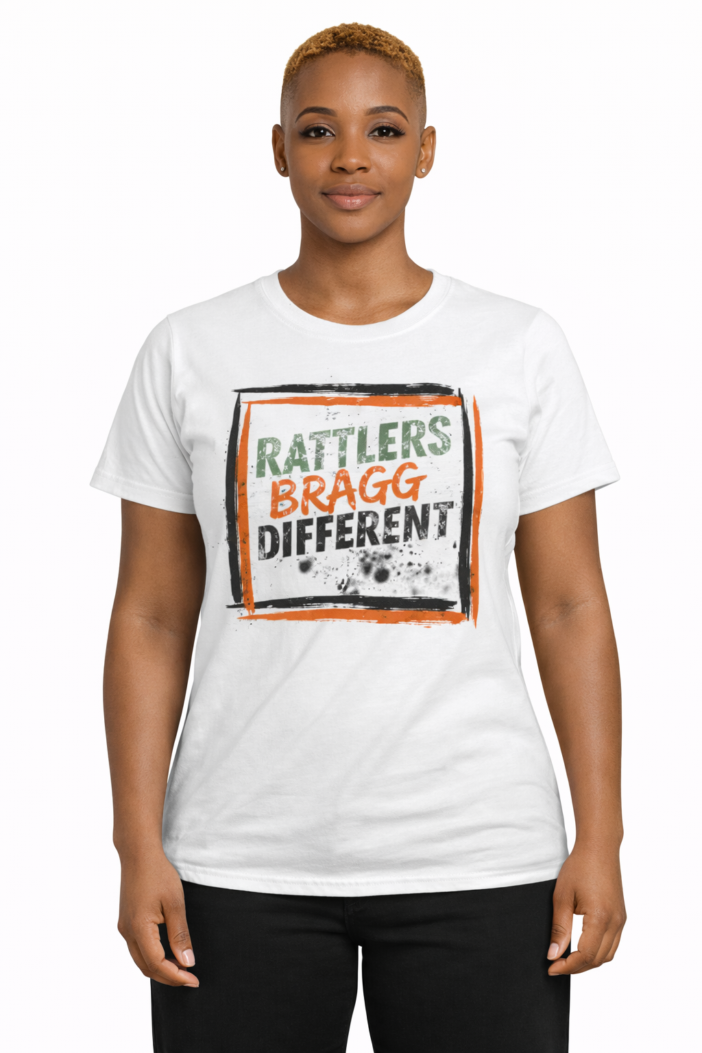 Rep Your HBCU Women’s Tee – FAMU “Rattlers Bragg Different” Graphic | FirstGen Designs