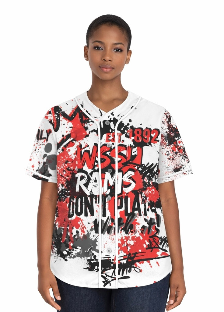 Rep Your HBCU Women’s Baseball Jersey – WSSU Graffiti Street Art Top | FirstGen Designs